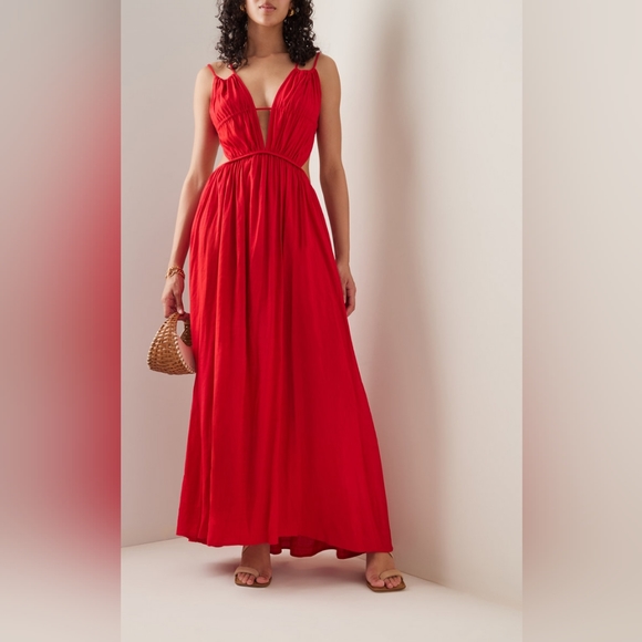 15. NWT CULT GAIA DUA LINEN-BLEND MAXI DRESS - Picture 3 of 10